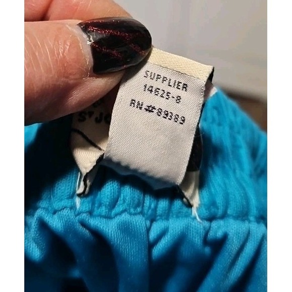 St Johns Bay Womens Cottagecore Cotton Tiered Maxi Skirt Sz L Boho Turquoise - Picture 5 of 5